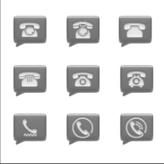 Contact Icons isolated on white