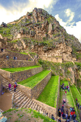 Ollantaytambo, old Inca fortress in the Sacred Valley in the And - 71908296