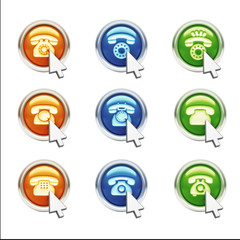 Contact Icons isolated on white