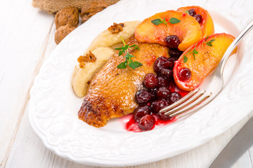 Duck breast with cranberry