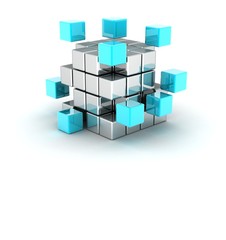 Obraz premium The construction of the cube