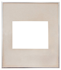 Empty image frame. Image holder with a cardboard mat isolated on white background.