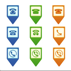 Contact Icons isolated on white