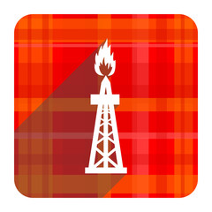 gas red flat icon isolated