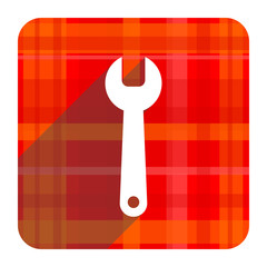 tools red flat icon isolated