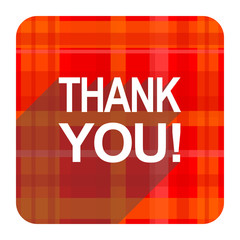 thank you red flat icon isolated