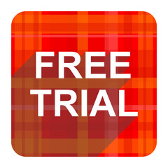 free trial red flat icon isolated