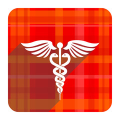 emergency red flat icon isolated