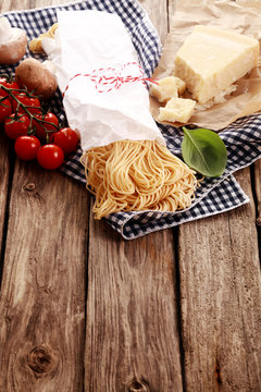 Ingredients for healthy Italian pasta