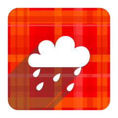 rain red flat icon isolated