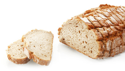 Tasty Sliced German Roll Bread on White Background