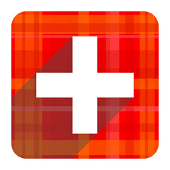 Obraz premium plus red flat icon isolated