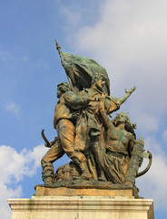 Fototapeta na wymiar L'Action - Monument Victor Emmanuel II à Rome