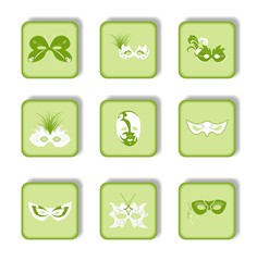 Set icon of carnaval mask