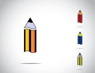 sharp yellow colorful pencil icon symbol education learn art