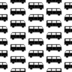 Minibus symbol seamless pattern