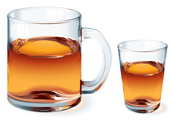 Vector glass of tea