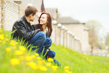 happy young couple in love