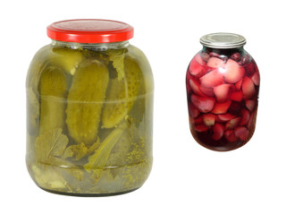 Sweating Jar of Green Cucumbers