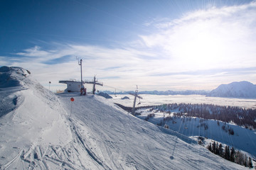 Sunset over ski station