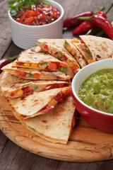 Quesadillas with cheese and vegetables