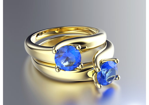 Ring with Sapphire. Jewelry background