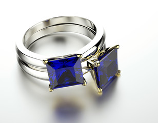 Ring with Sapphire. Jewelry background