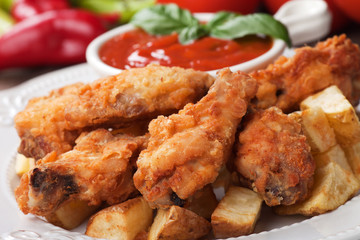 Southern fried chicken wings