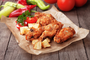 Southern fried chicken wings