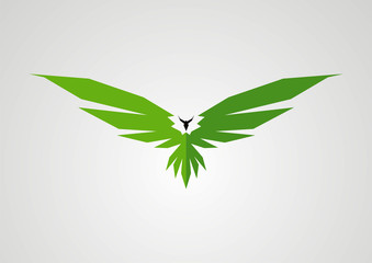 Eagle green logo vector