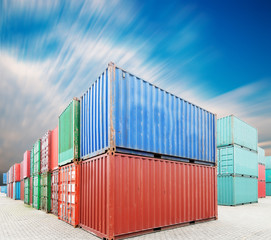 Fototapeta premium Stack of Cargo Containers at the docks