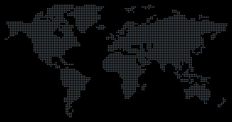 Dotted World Map - black
