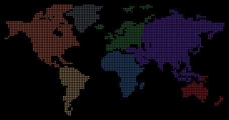 Dotted World Map - black