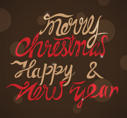 Merry Christmas and Happy New Year typographyB