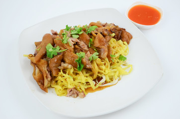 Pork Leg Stew over Yellow noodle