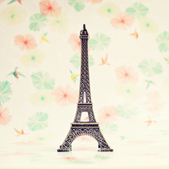 Fototapeta na wymiar Vintage Eiffel tower replica