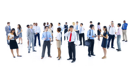 Large Group of Business People Talking