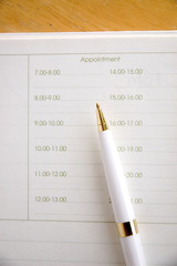 pen on appointment page
