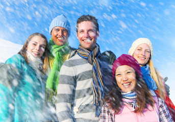 Young People Enjoying Wonderland Winter