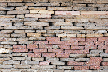 Old colorful brick wall, background texture