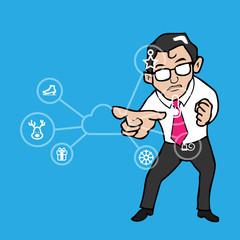 Businessman pointing