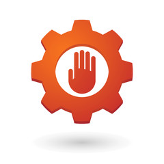 Gear icon with a hand