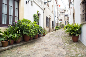 Deserted city street. Europe.Spain