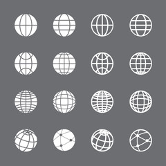 globe icon set, vector eps10