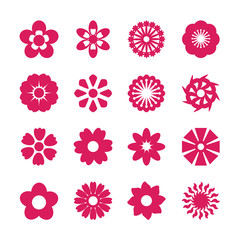 flower icon set, vector eps10