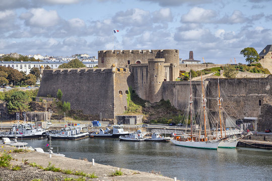 Old castle of city Brest, Brittany, France