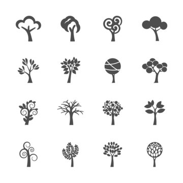 abstract tree icon set, vector eps10