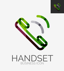 Minimal line design logo, phone handset icon