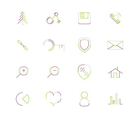 Set of thin line web icons