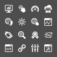 network and search engine optimization icon set, vector eps10